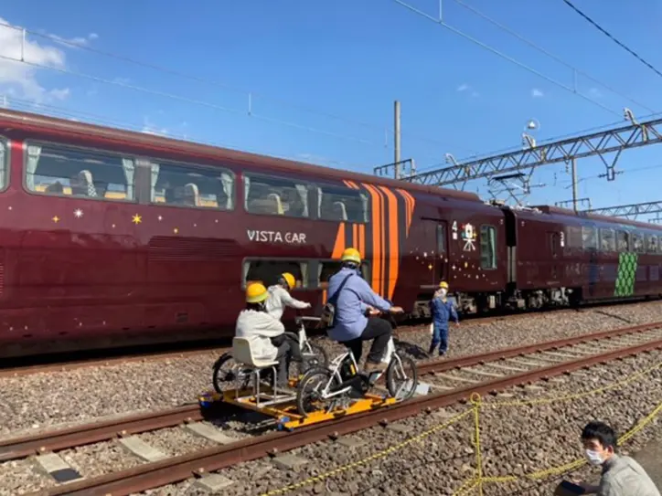 レールサイクル乗車体験