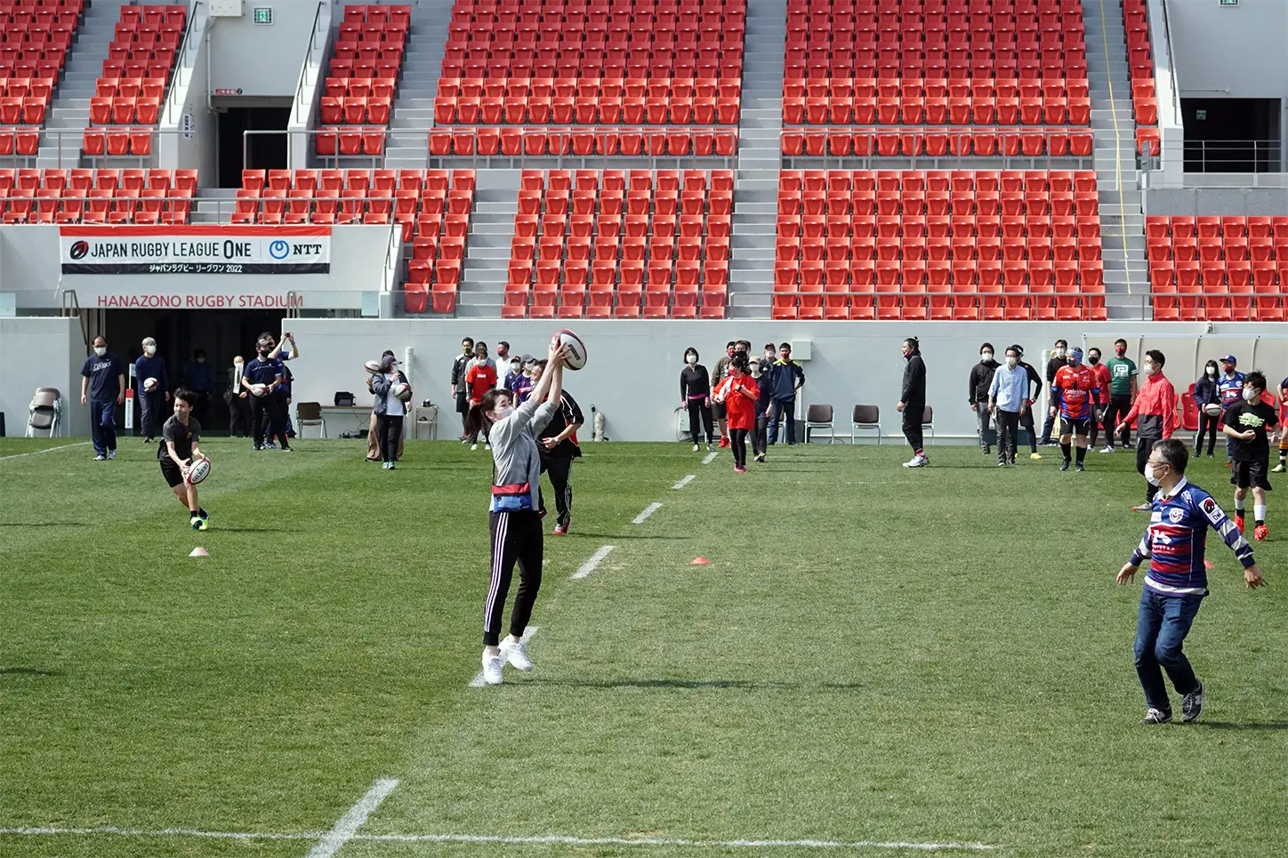 無料ラグビー体験会の様子