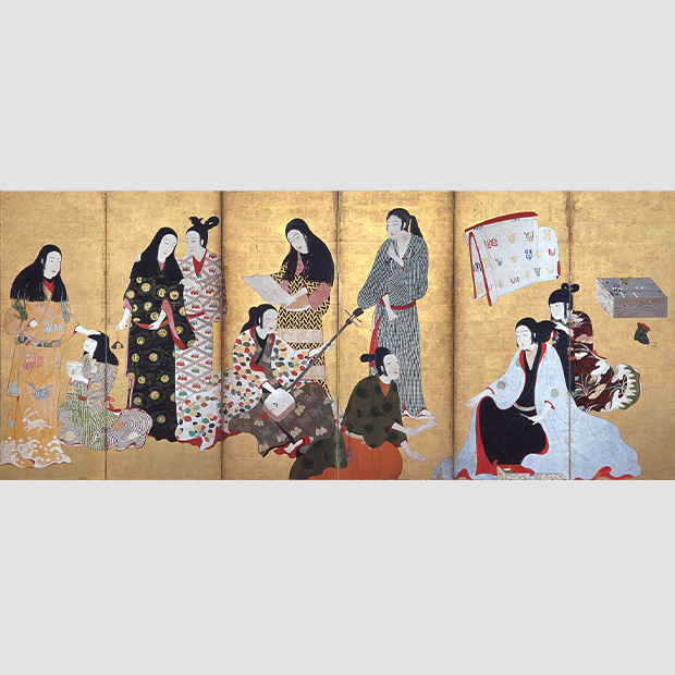 婦女遊楽図屏風（松浦屏風）