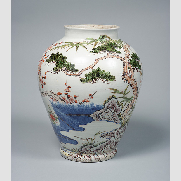 色絵松竹梅文大壺・有田（伊万里）