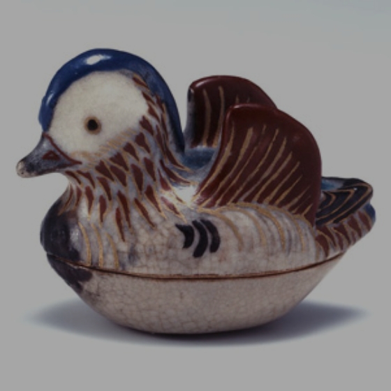 色絵おしどり香合