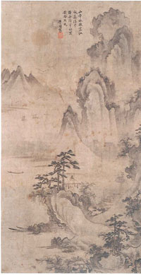 山水図 梁彭孫筆 16C前期 個人蔵