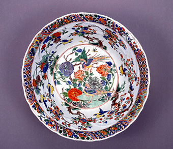 五彩花鳥文大鉢