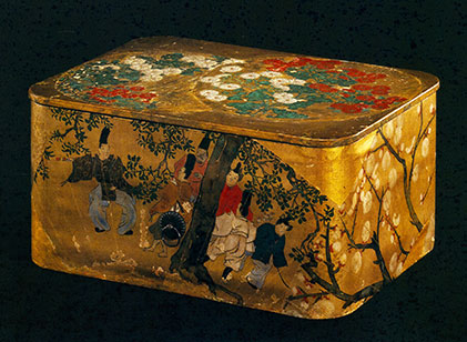 扇面貼交手筥　尾形光琳筆