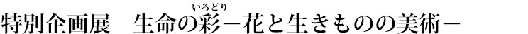 特別企画展　生命の彩(いろどり)－花と生きものの美術－ タイトル画像