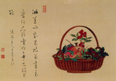 果物籠図 柳沢淇園筆 頴川美術館蔵