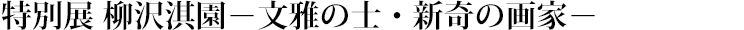 特別展 柳沢淇園－文雅の士・新奇の画家－